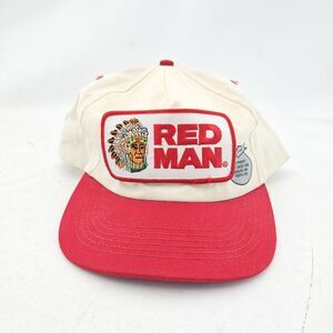 Redman Vintage Patch Baseball Cap Hat Lid White Red Snapback - 4.99 Shipping